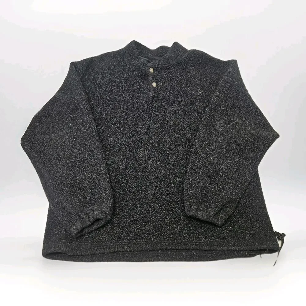 Sierra Pull Over Quarter Zip Fleece Sweater Charcoal Gray Men's XL Ski Winter